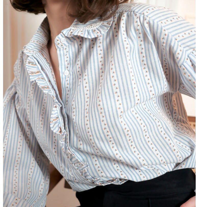 Премиум раирана риза с флорален принт ASD95088 16950 SOFILINE