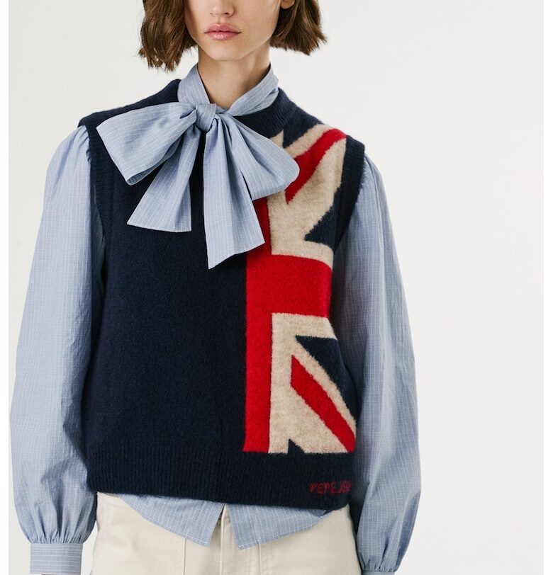 Пуловер с вълна без ръкави Pepe Jeans London