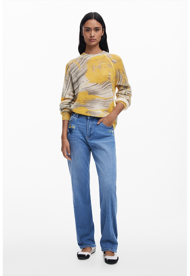 Пуловер с вълна с абстрактен принт DESIGUAL