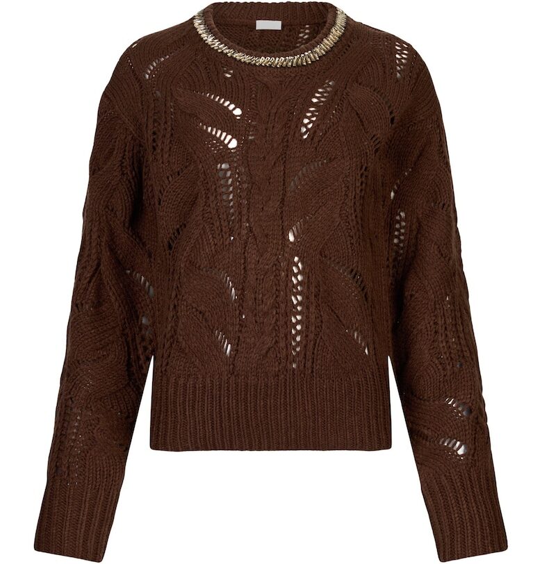 Пуловер с вълна с ажур Liu Jo