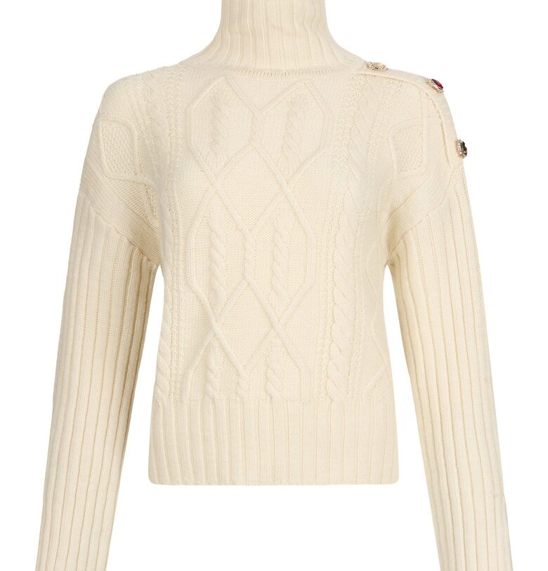 Пуловер с вълна с бижутерски копчета Liu Jo