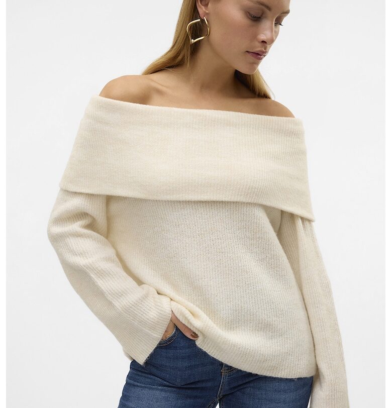 Пуловер с голи рамене Vero Moda