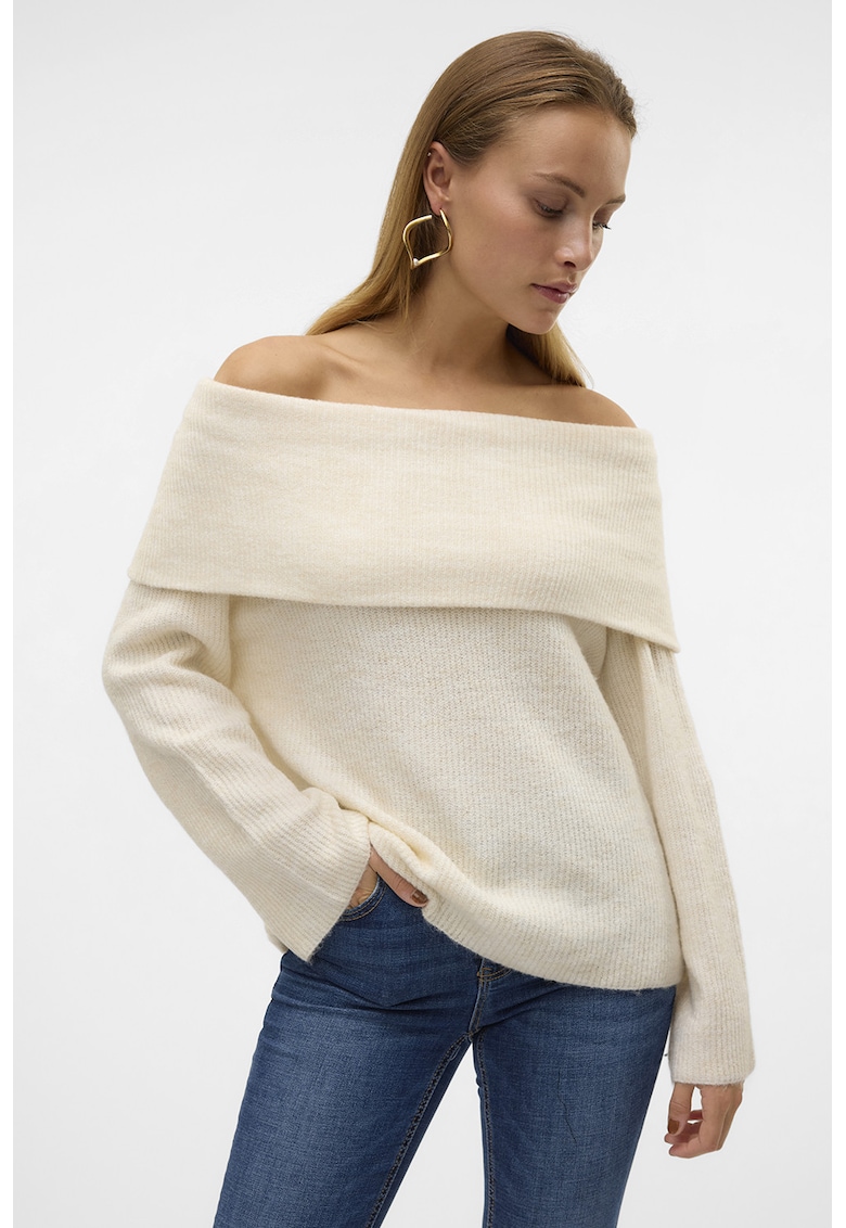 Пуловер с голи рамене Vero Moda