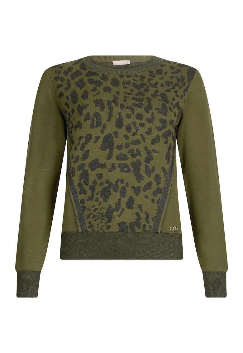 Пуловер с животинска шарка и бляскави детайли Liu Jo