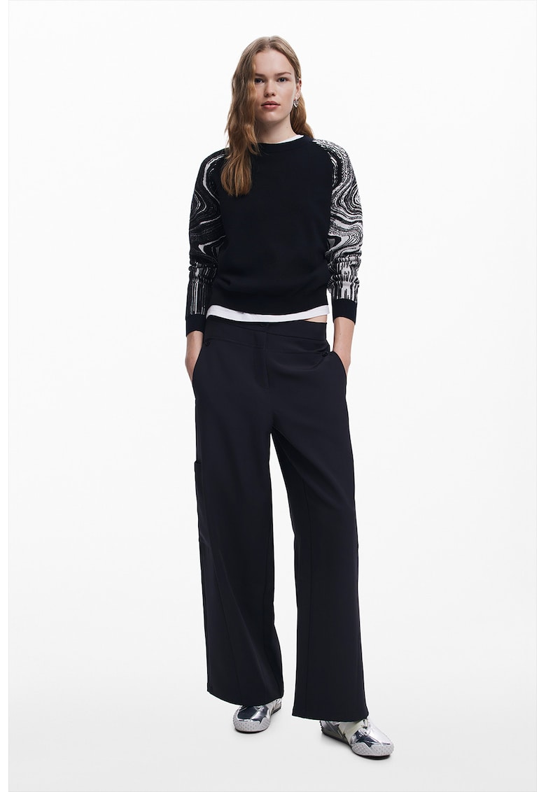 Пуловер с контрастни ръкави DESIGUAL