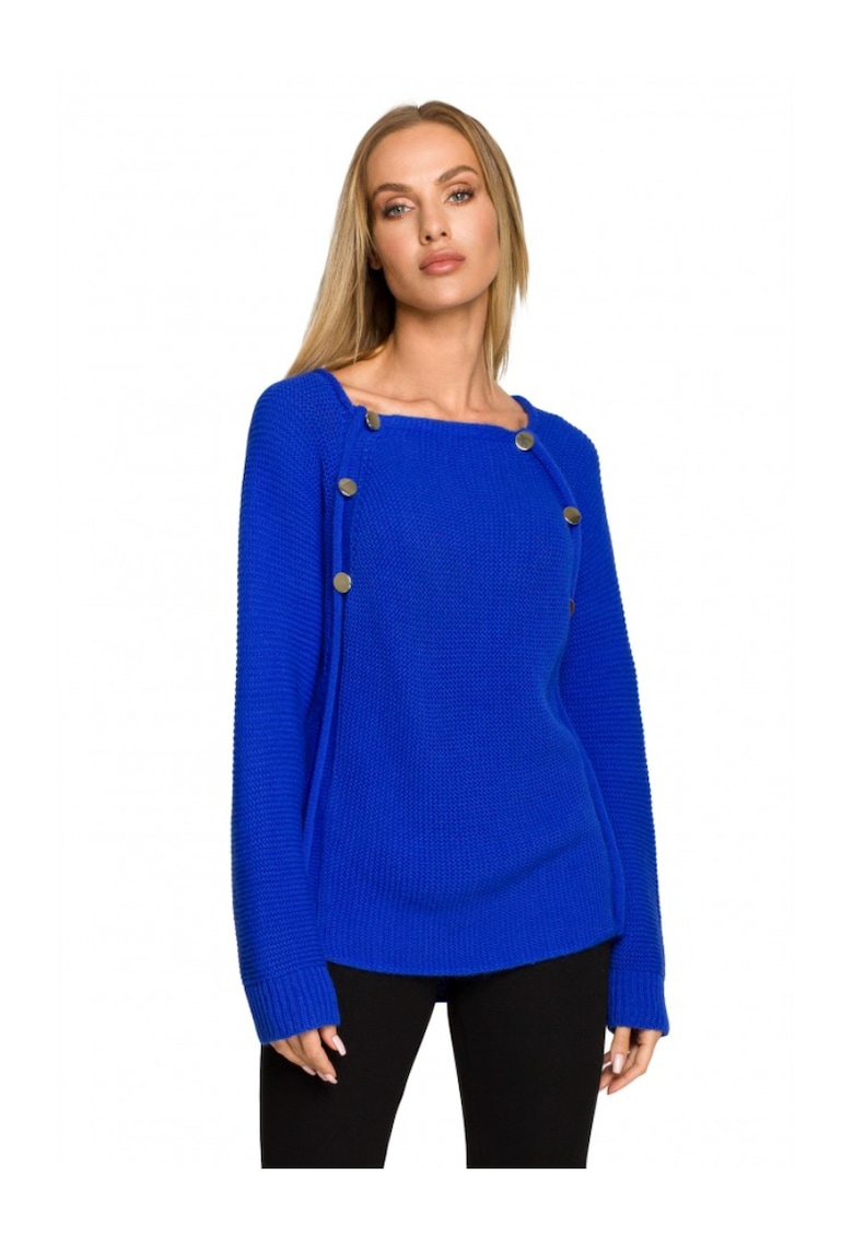 Пуловер с копчета - Акрил - Полиамид - Син MOE