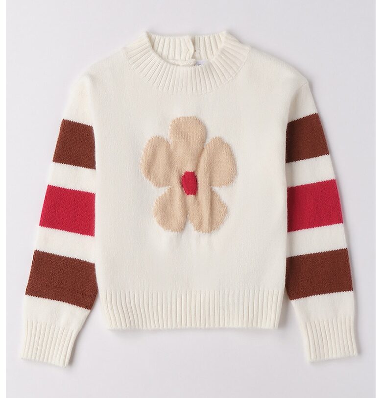 Пуловер с принт и рипсени краища Sarabanda