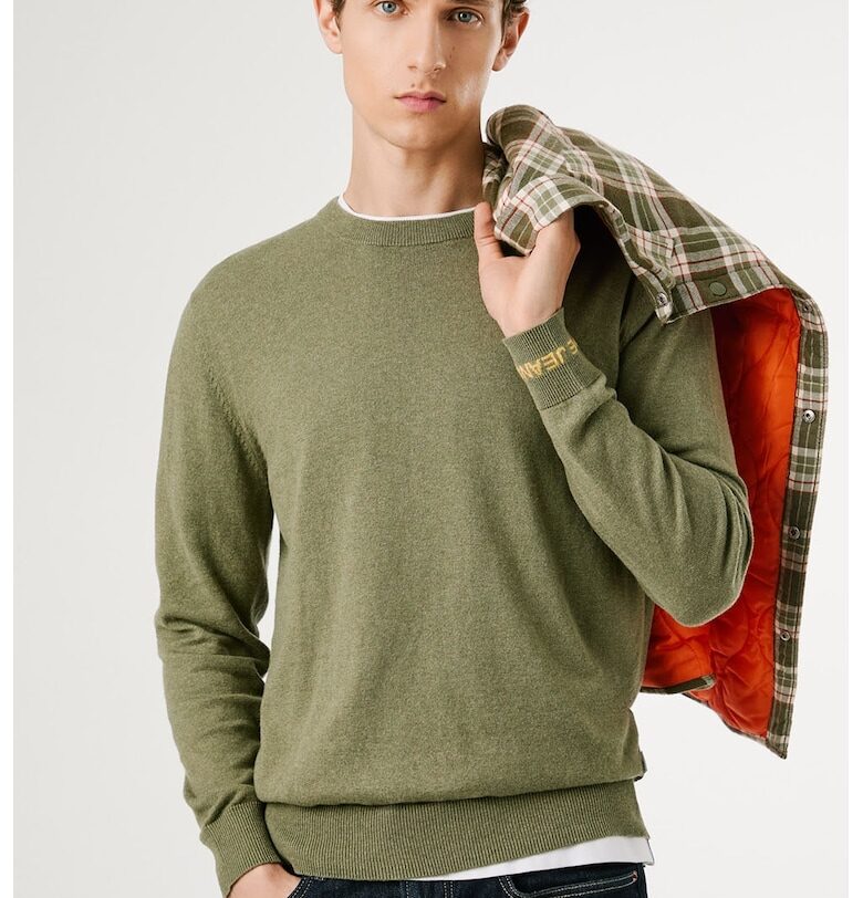 Пуловер с рипсени краища Pepe Jeans London