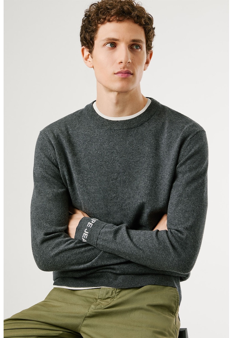 Пуловер с рипсени краища Pepe Jeans London