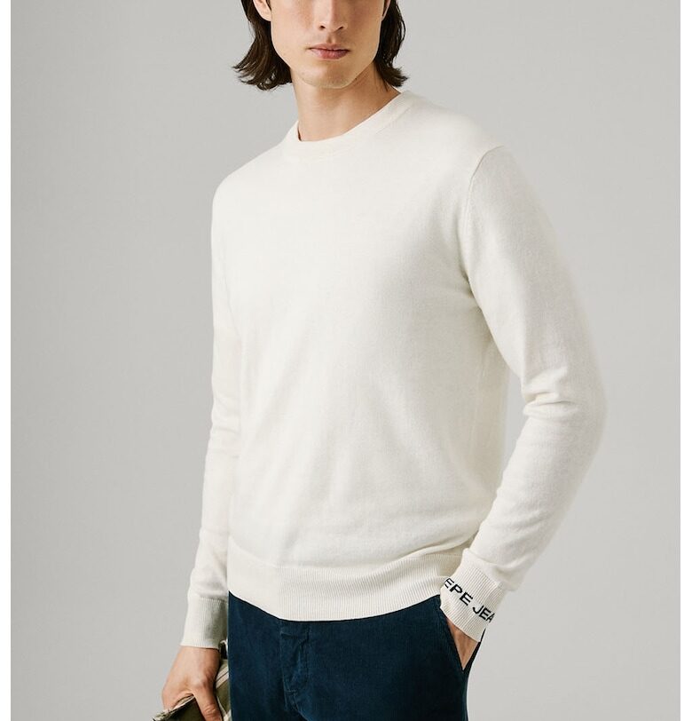 Пуловер с рипсени краища Pepe Jeans London