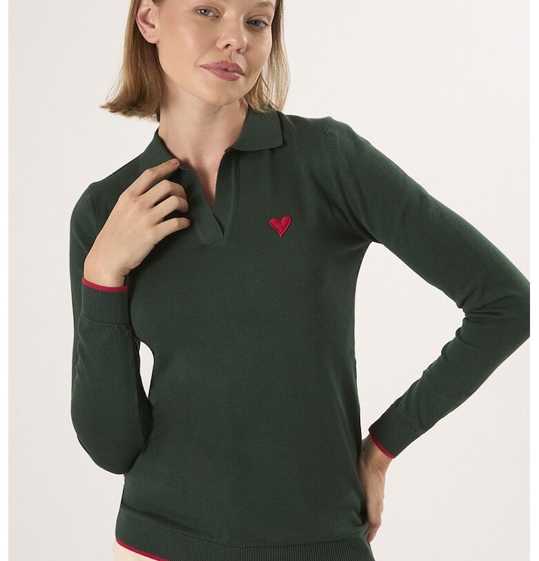 Пуловер с яка и контрастен подгъв Felix Hardy