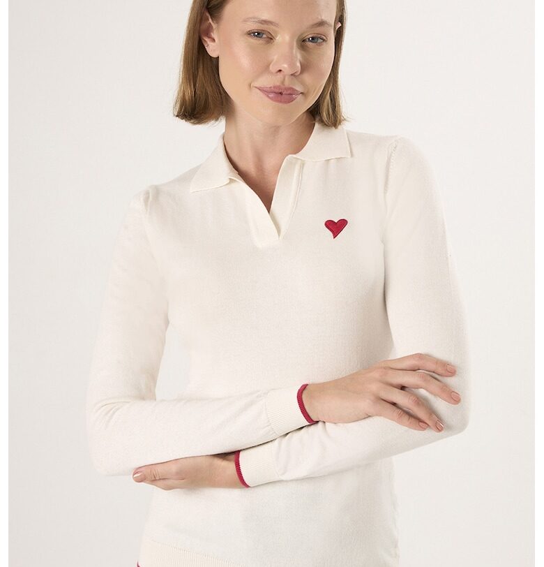 Пуловер с яка и контрастен подгъв Felix Hardy