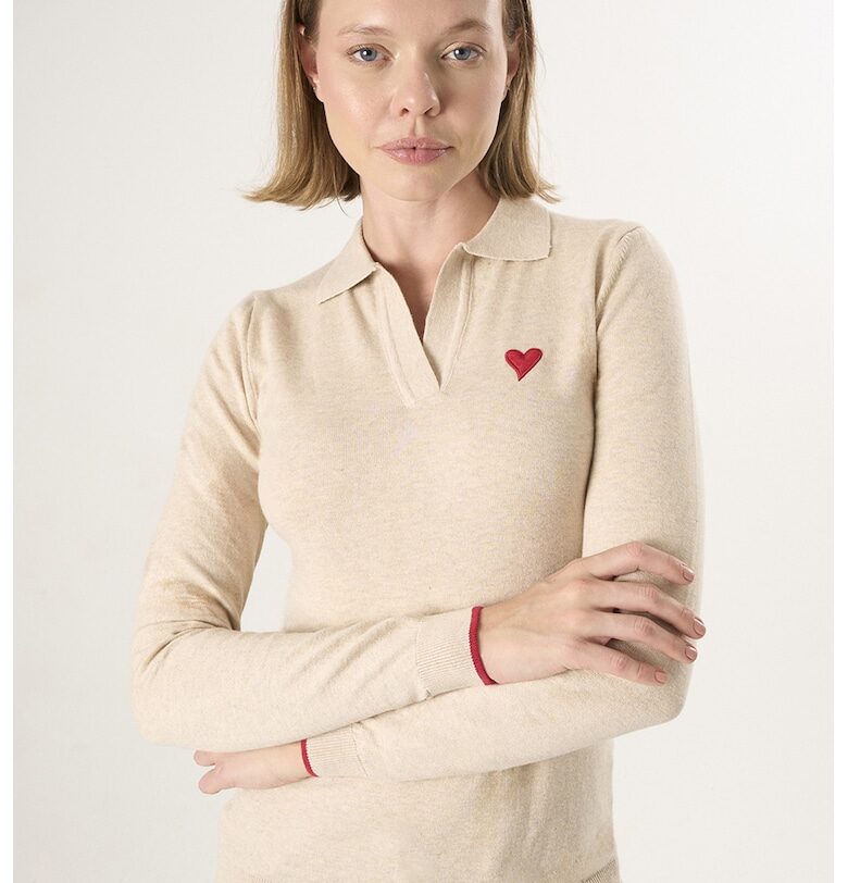 Пуловер с яка и контрастен подгъв Felix Hardy