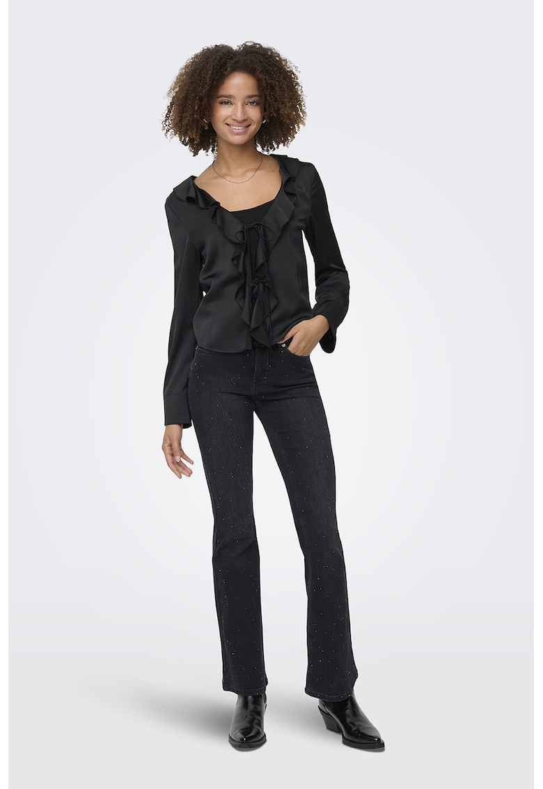 Разкроени дънки с пайети Only