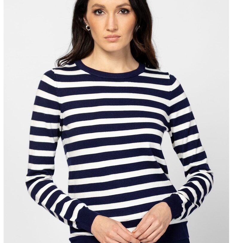 Раиран пуловер с овално деколте Heavy Tools