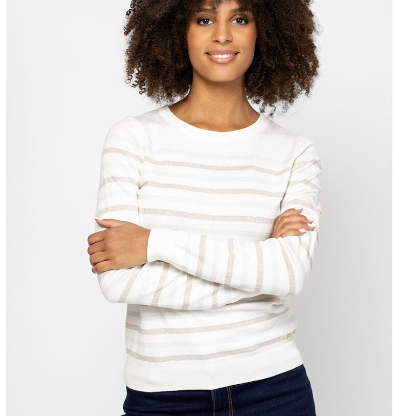 Раиран пуловер с овално деколте Heavy Tools