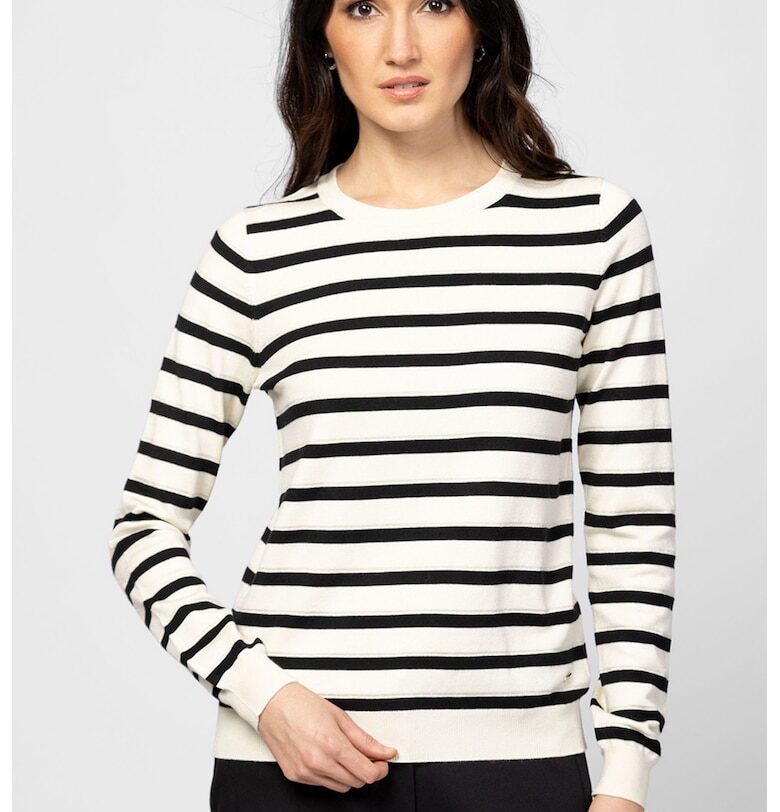 Раиран пуловер с овално деколте Heavy Tools