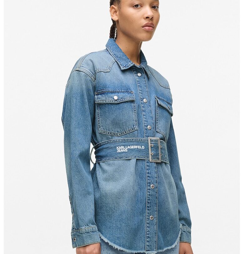 Риза от деним с колан KARL LAGERFELD JEANS