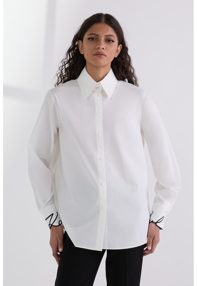 Риза с бродирано лого на маншетите Karl Lagerfeld