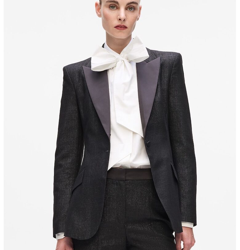 Сако с неоработена вълна с брокат Karl Lagerfeld