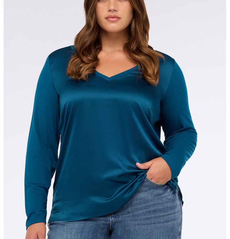 Сатинирана шпиц блуза Fiorella Rubino