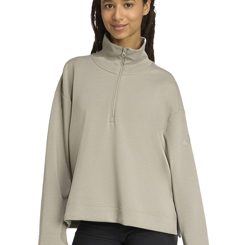 Свободен суитшърт с модал с къс цип adidas Sportswear