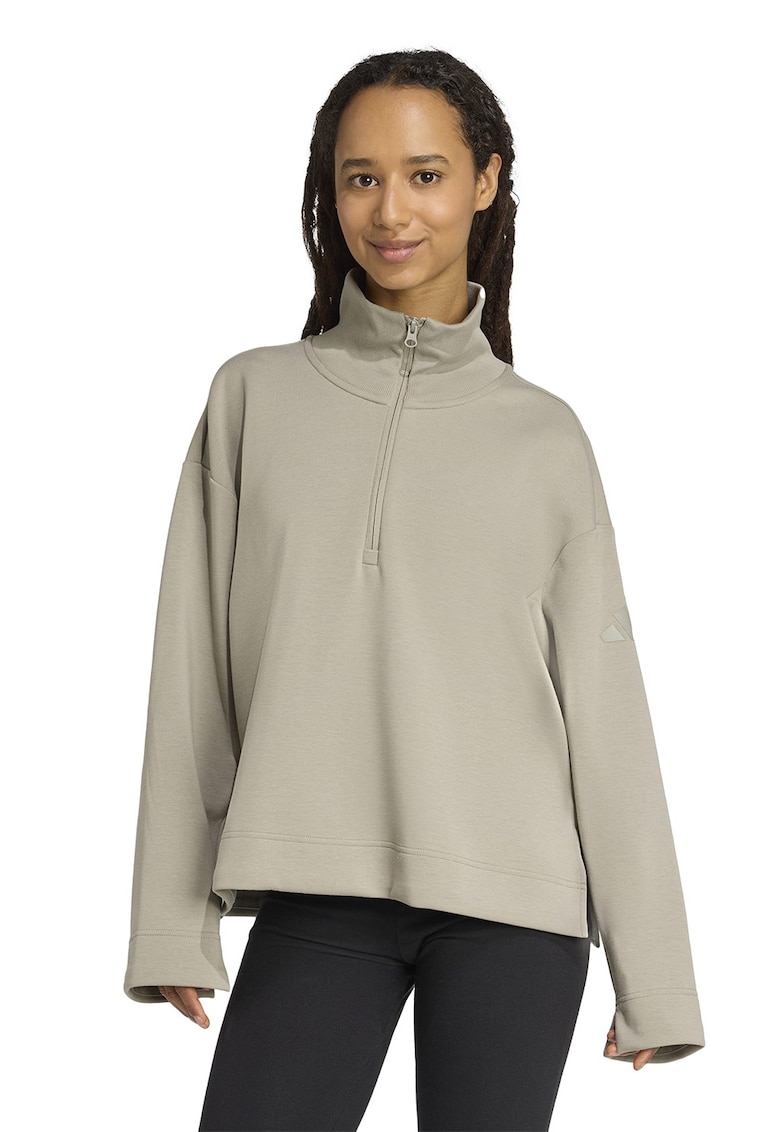 Свободен суитшърт с модал с къс цип adidas Sportswear