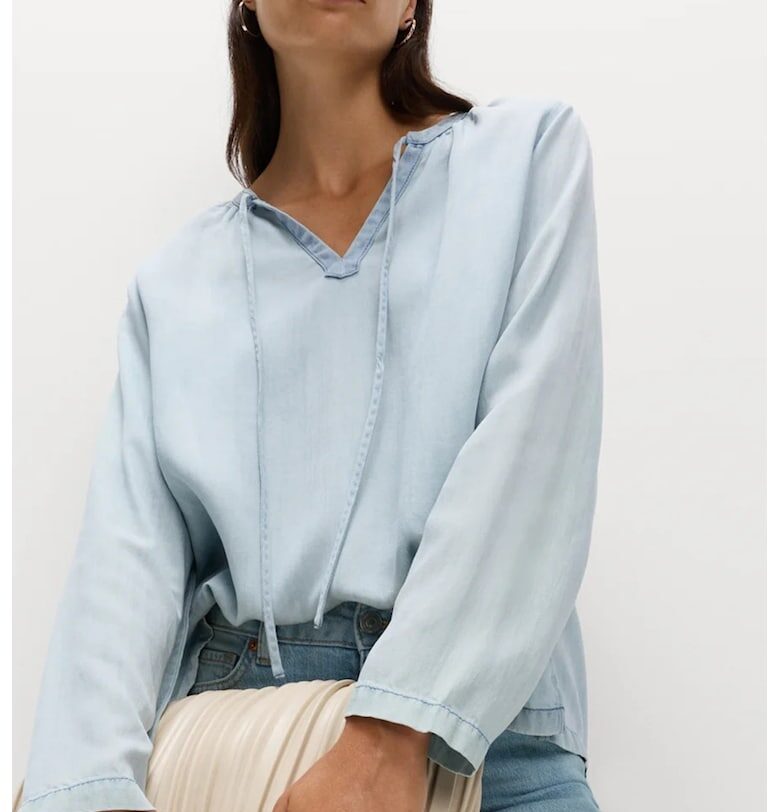 Свободна блуза с предни връзки Marks  Spencer