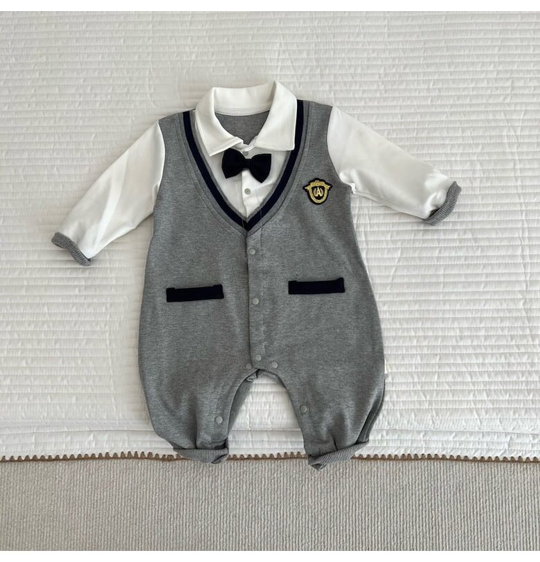 Сив гащеризон с папийонка - за момче Nannie