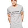 Сива мъжка тениска - Eat Clean Train Dirty THEICONIC