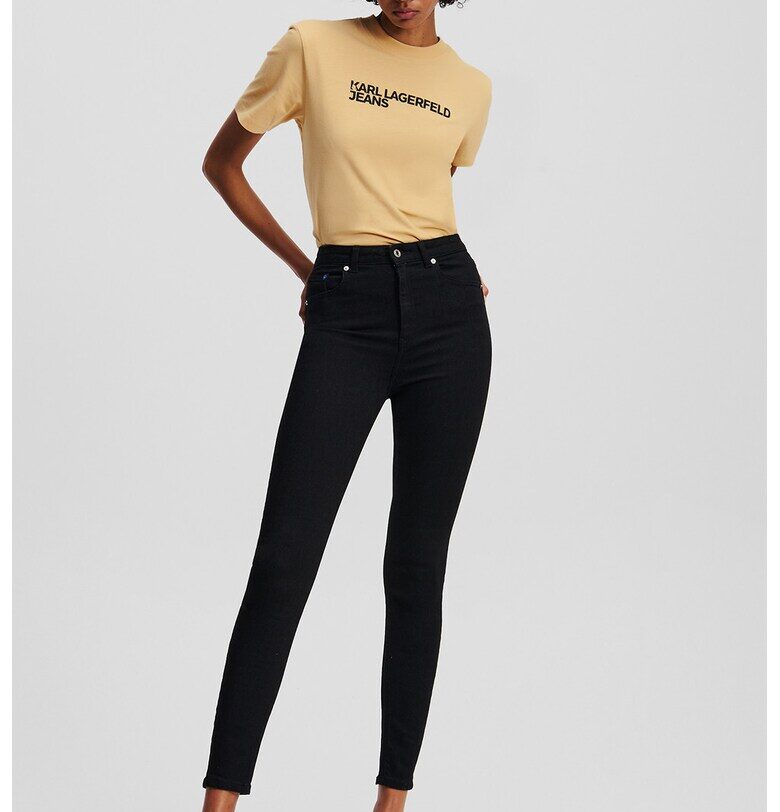 Скини дънки над глезена с висока талия KARL LAGERFELD JEANS