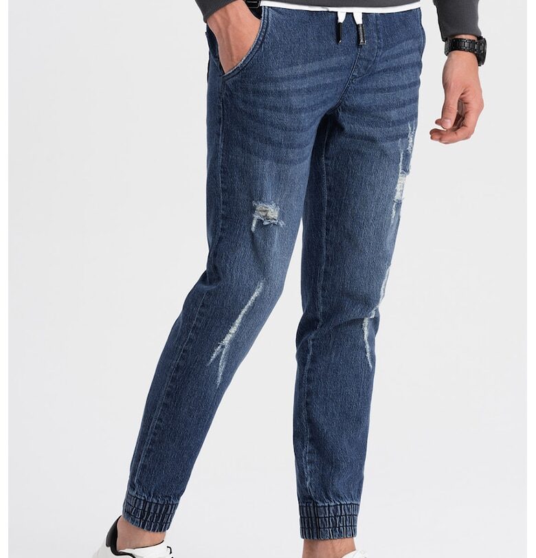 Скосен джогър от деним OMBRE