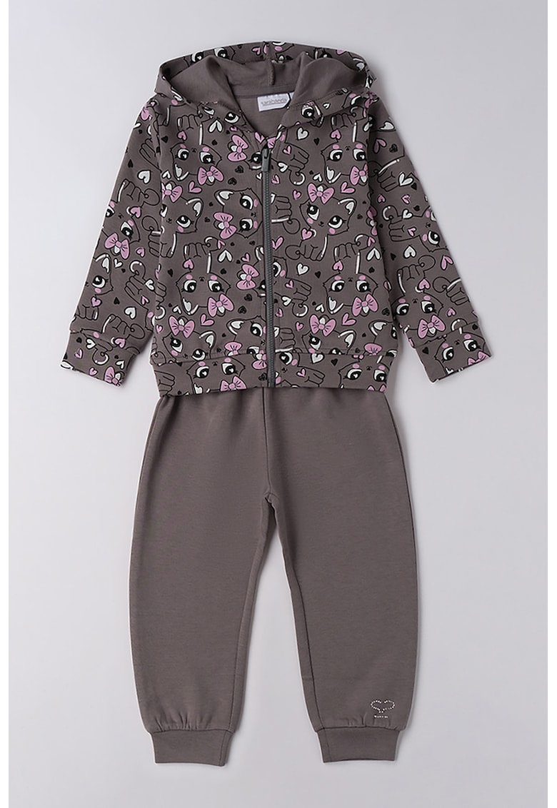 Спортен екип с шарка на котки и цип Sarabanda