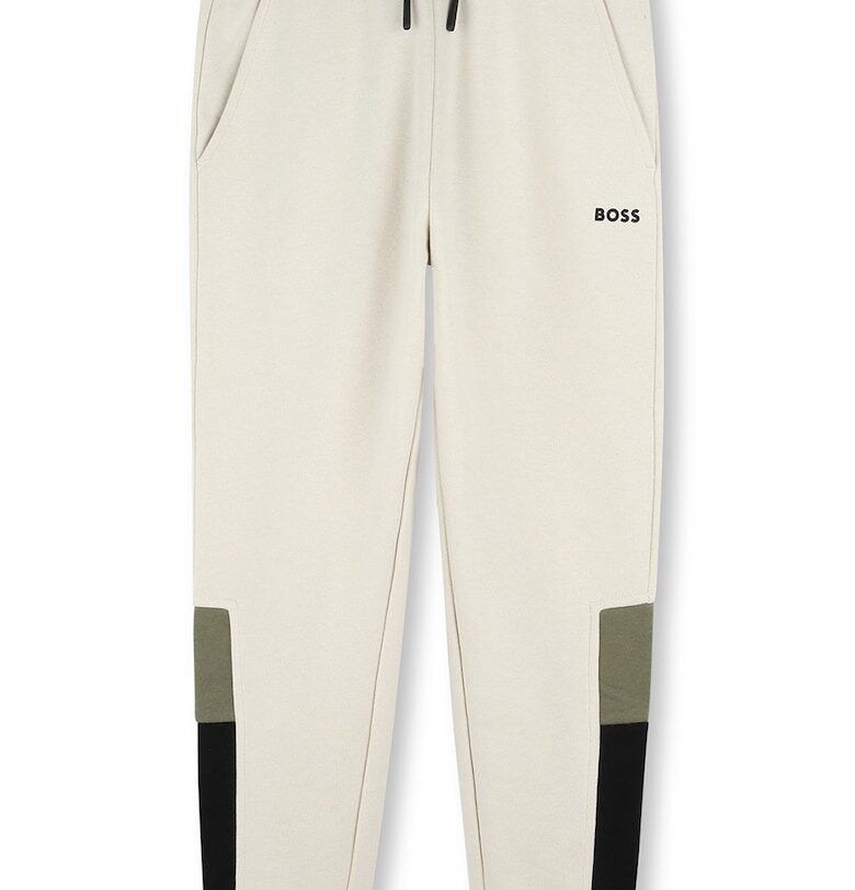 Спортен панталон в цветен блок с връзка BOSS Kidswear