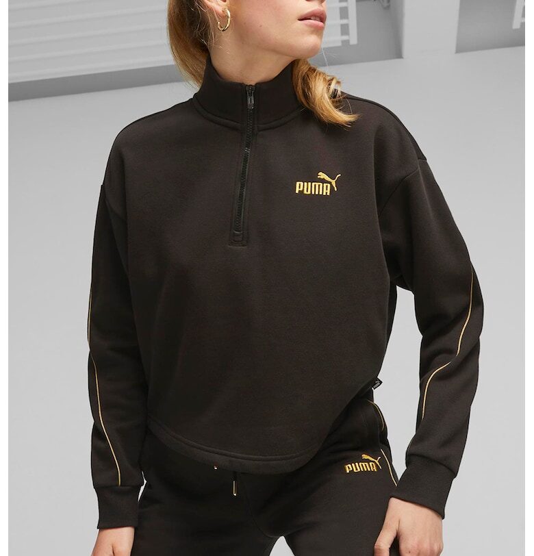 Суитшърт Essentials Minimal Gold с паднали ръкави и цип Puma