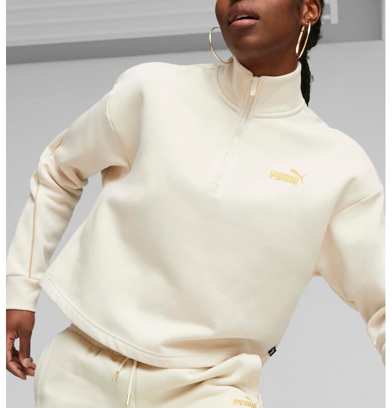 Суитшърт Essentials Minimal Gold с паднали ръкави и цип Puma