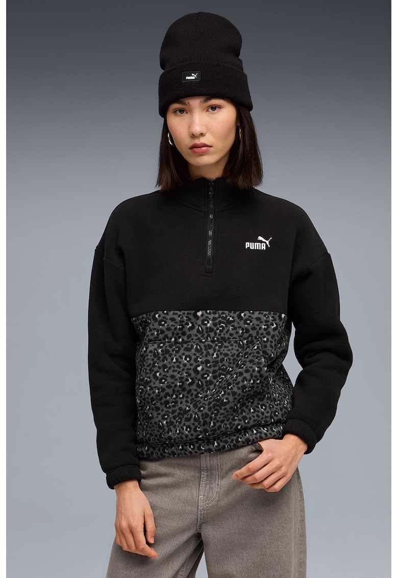 Суитшърт Essentials с джоб с цип и животинска шарка Puma