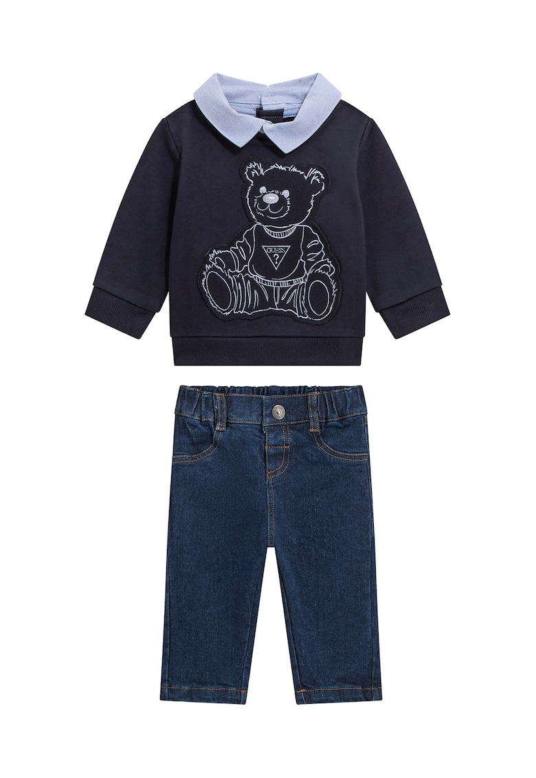 Суитшърт с апликации и дънки - 2 части GUESS KIDS