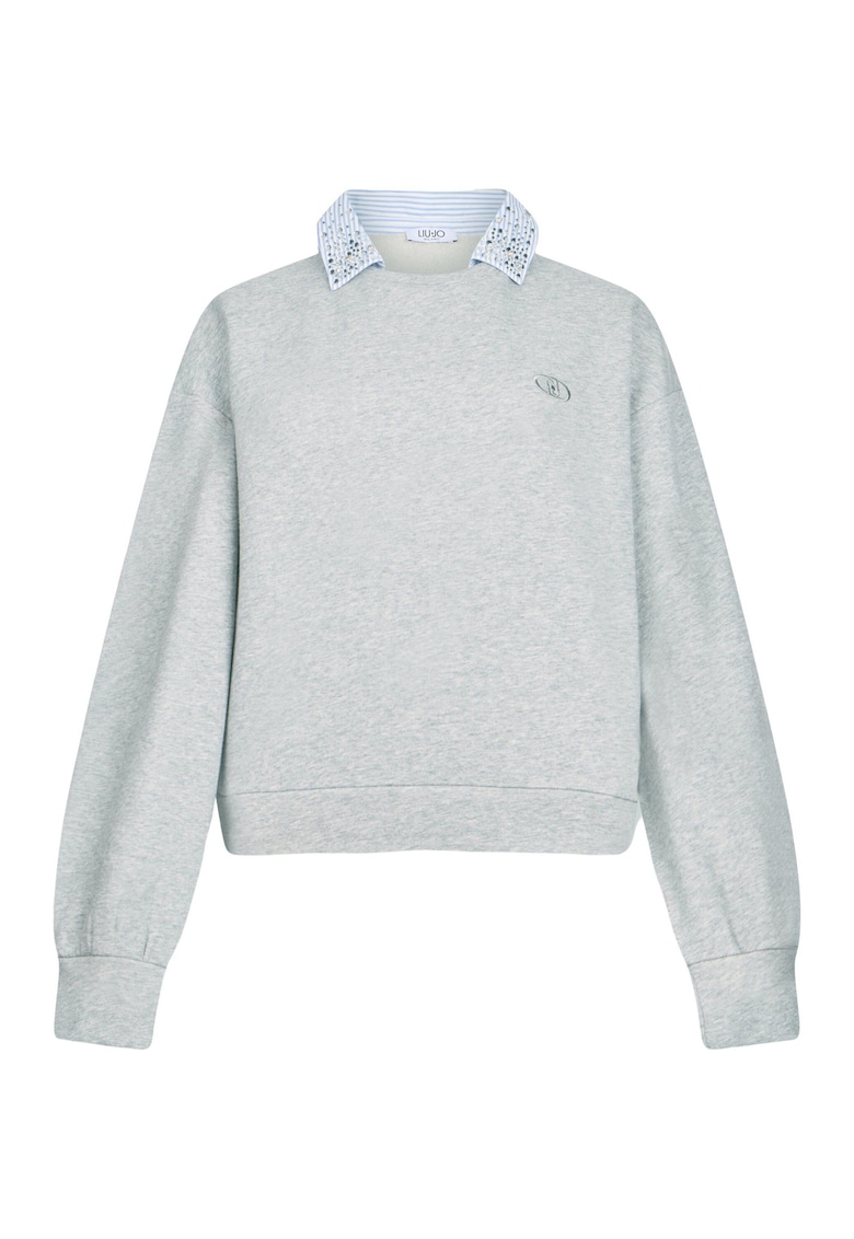 Суитшърт с дизайн 2 в 1 и декоративни камъни Liu Jo