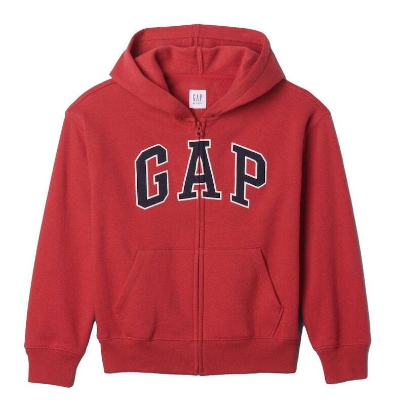 Суитшърт с качулка  с цип по цялата дължина и лого 64541601 GAP