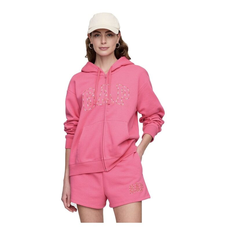 Суитшърт с качулка с цял цип с лого Наследие 67878220 GAP