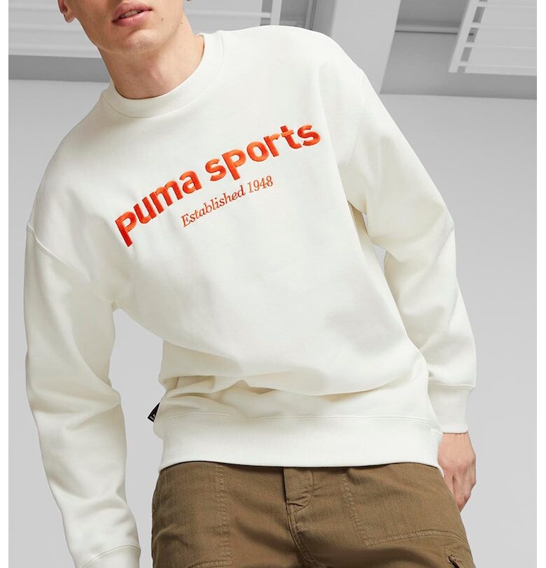 Суитшърт с овално деколте и бродирано лого Puma