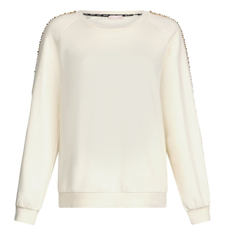 Суитшърт с овално деколте и декоративни камъни Liu Jo