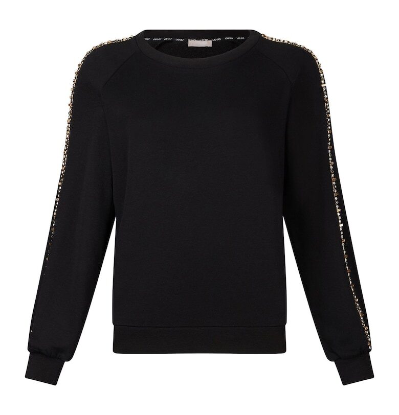 Суитшърт с овално деколте и декоративни камъни Liu Jo