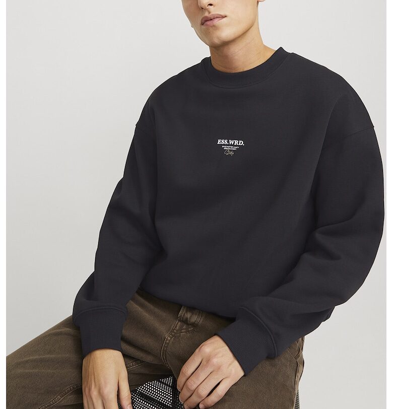 Суитшърт с овално деколте и шарка на гърба Jack  Jones