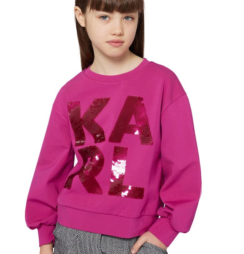 Суитшърт с пайети KARL LAGERFELD KIDS