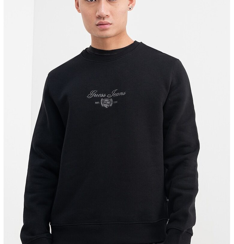 Суитшърт с памук с бродирано лого GUESS JEANS