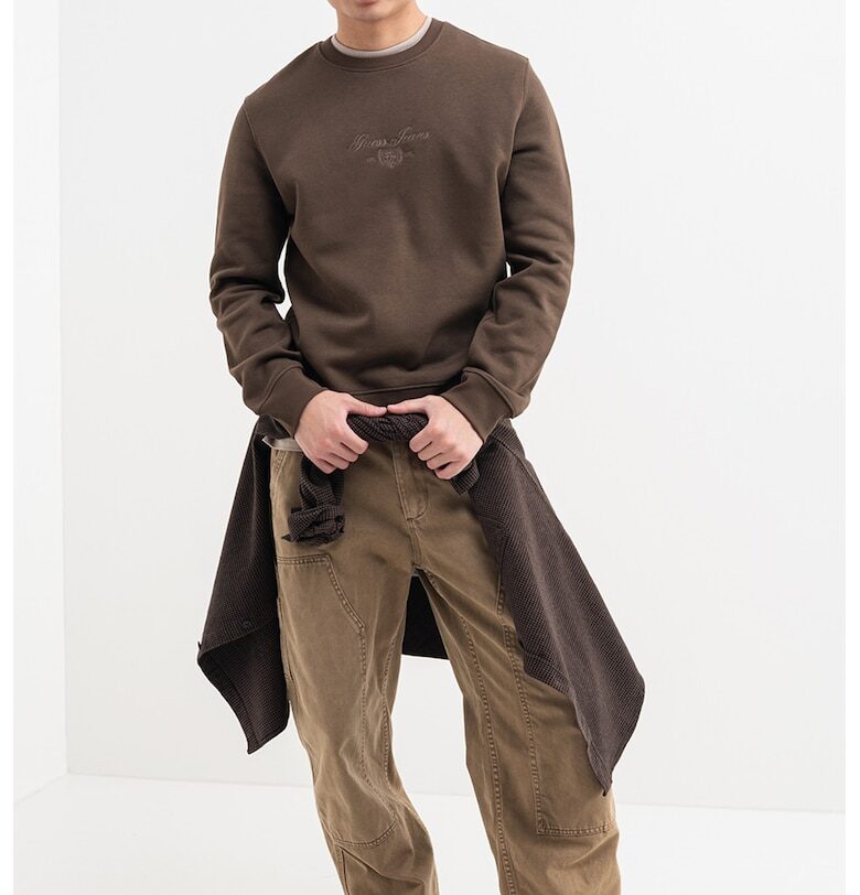 Суитшърт с памук с бродирано лого GUESS JEANS