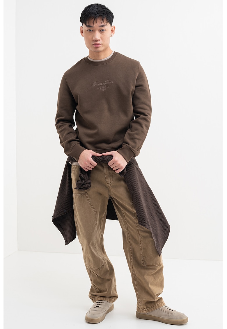 Суитшърт с памук с бродирано лого GUESS JEANS