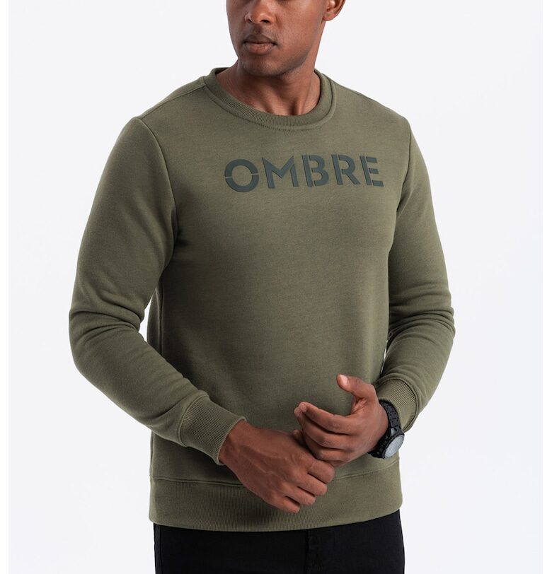 Суитшърт с памук с надпис OMBRE